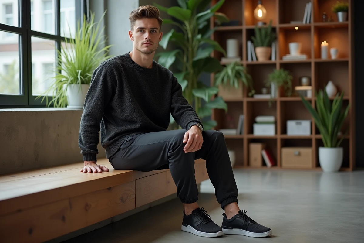 Jeune homme décontracté dans un loft moderne